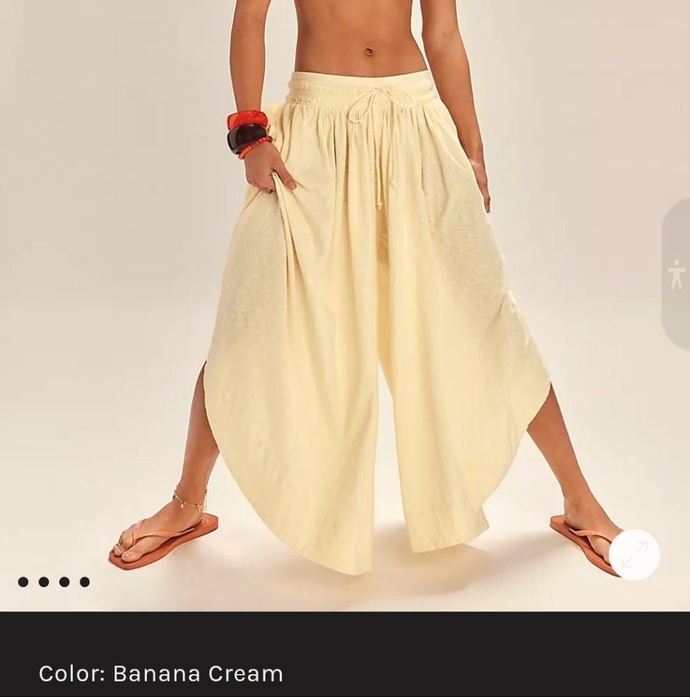 ISO Free People Wide Leg Pants in Banana Cream